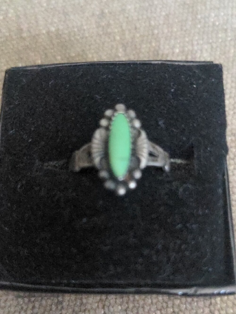 Vintage Bell Trading Post Sterling Silver Teardrop Turquoise Ring, Sz 6.